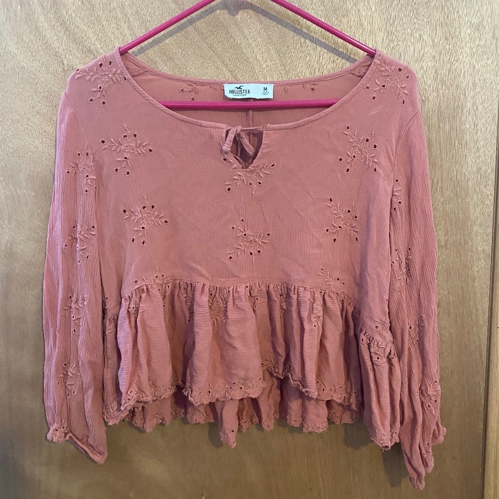 Hollister Cropped shirt, M, pink